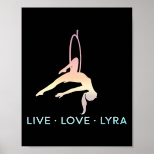 Poster Cerceau aérien d'amour, Lyre, Gif de yoga aérien a