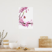 Poster Cercis et abeille à miel au printemps (Cuisine)