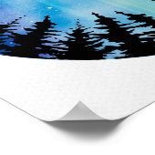 Poster Cercle abstrait nuit Ciel Pleine lune étoiles en b (Coin)