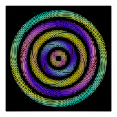 Poster cercle coloré de tirets (Devant)