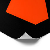 Poster Cercle cyan avec design Bauhaus diagonal orange (Coin)