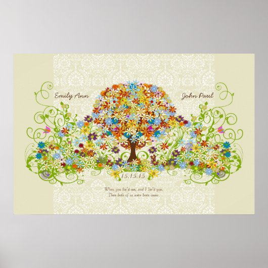 Poster Cercle d'amour de l'arbre de mariage de la forêt e (Devant)