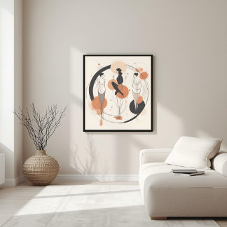 Poster Cercle de connexion | Abstrait Féminin Moderne
