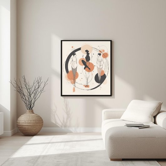 Poster Cercle de connexion | Abstrait Féminin Moderne