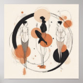 Poster Cercle de connexion | Abstrait Féminin Moderne (Devant)
