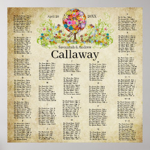 Poster Cercle de Forêt Magique de l'Amour Mariage d'arbre