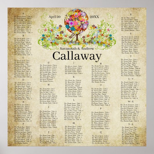 Poster Cercle de Forêt Magique de l'Amour Mariage d'arbre (Devant)