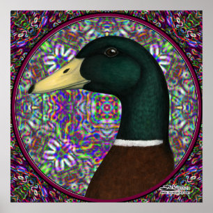 Poster Cercle de mosaïque de Mallard Drake
