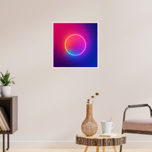 Poster Cercle de néon lumineux - Art abstrait