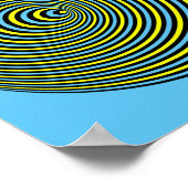 Poster Cercle d'illusion optique sur l'affiche bleue (Coin)