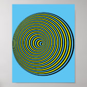 Poster Cercle d'illusion optique sur l'affiche bleue (Devant)