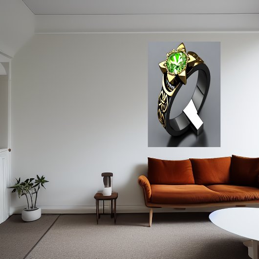 Poster Cercle en pierre à gemmes d'uranium unique | AI Ar