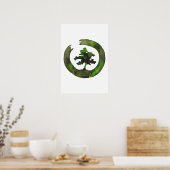 Poster Cercle Enso Bonsaï Vert (Cuisine)