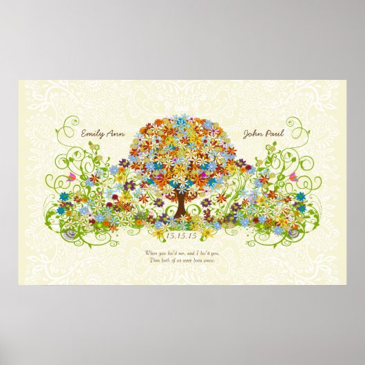 Poster Cercle forestier enchanté de l'arbre Mariage d'amo (Devant)