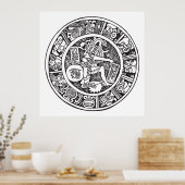 Poster Cercle maya, hiéroglyphe mexicain(Maya) (Cuisine)