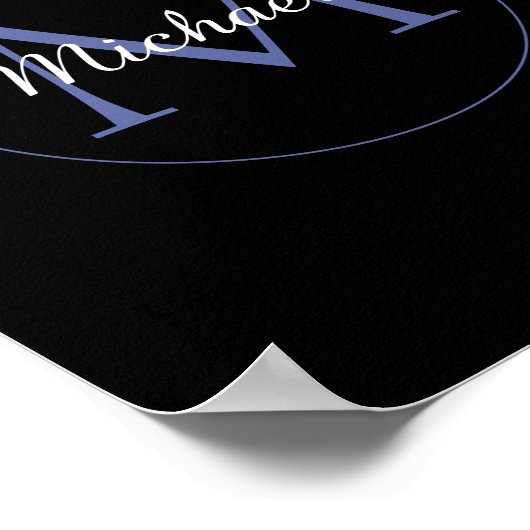 Poster Cercle minimal moderne nom initial monogramme mode (Coin)