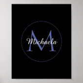Poster Cercle minimal moderne nom initial monogramme mode (Devant)