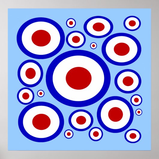 Poster Cercle motif Retro Mod sixties (Devant)