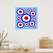 Poster Cercle motif Retro Mod sixties (Cuisine)