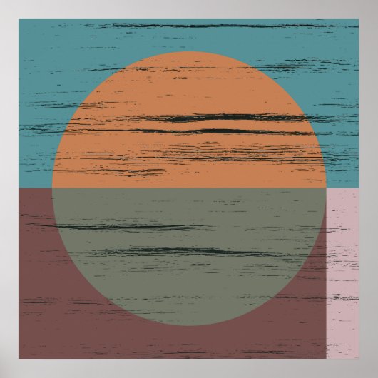 Poster Cercle orange et vert (Devant)