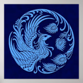 Poster Cercle Phoenix bleu traditionnel (Devant)