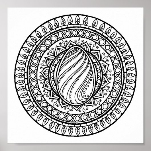 Poster Cercle Tribal Doodle 2 (Devant)