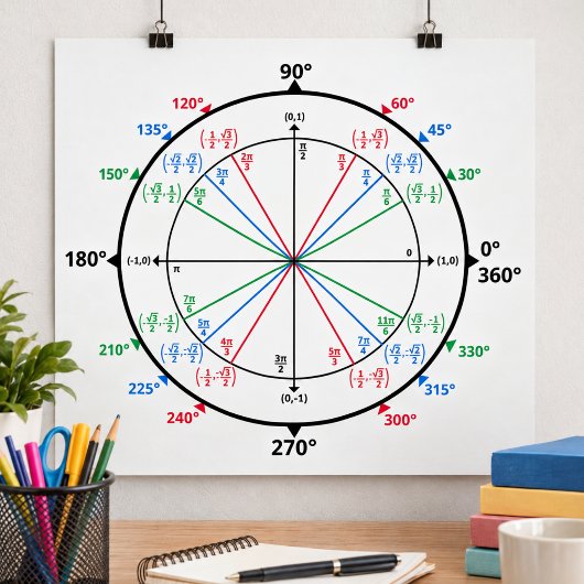 Poster Cercle Unité Geek Math Retour à l'École