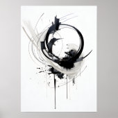 Poster Cercle Zen Abstrait noir et blanc (Devant)