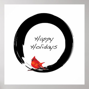 Poster Cercle zen avec Cardinal de Noël