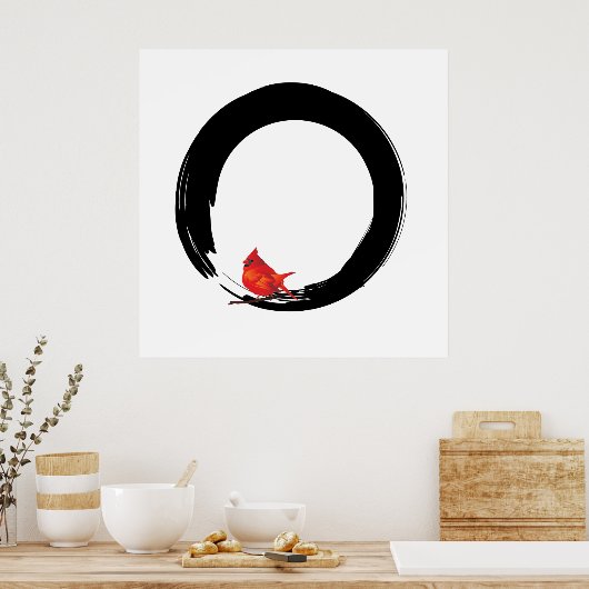 Poster Cercle zen avec Cardinal de Noël (Cuisine)