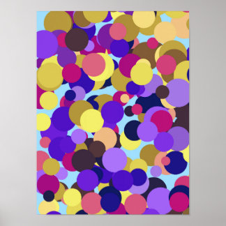 Poster Cercles à pois abstraits motif de confettis