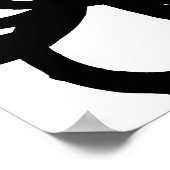 Poster Cercles Abstraits Design noir sur blanc (Coin)