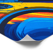 Poster Cercles Abstraits dynamiques avec couleurs en gras (Coin)