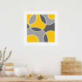 Poster Cercles Abstraits gris Jaune Jeter Oreiller (Cuisine)