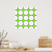 Poster cercles blancs en arrière - plan fluorescent vert (Cuisine)