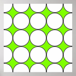 Poster cercles blancs en arrière - plan fluorescent vert