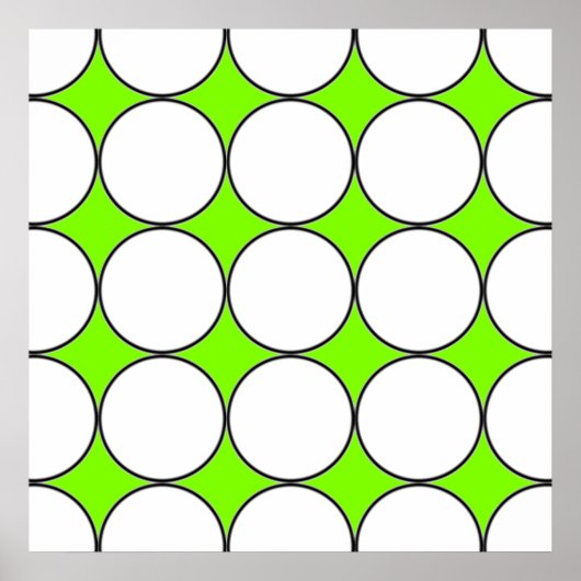 Poster cercles blancs en arrière - plan fluorescent vert (Devant)