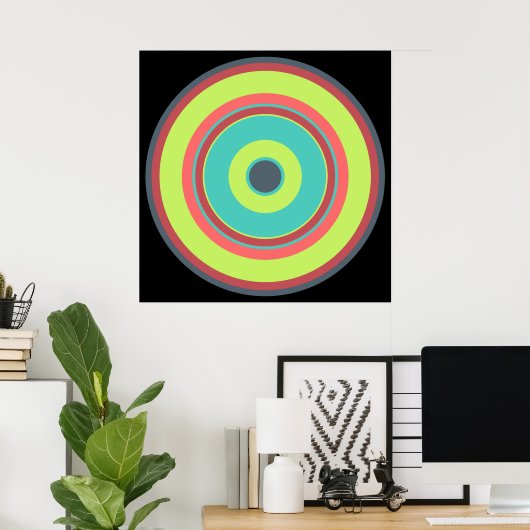 Poster Cercles colorés 04 (Bureau à domicile)