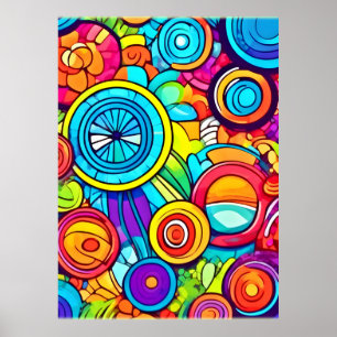 Poster Cercles colorés Art Abstrait