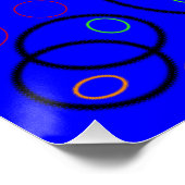 Poster Cercles colorés sur bleu (Coin)