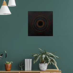 Poster Cercles concentrés minimalistes Géométrie Art Impr