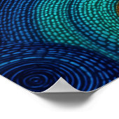 Poster Cercles concentriques abstraits en multicolore vib (Coin)