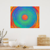 Poster Cercles concentriques vibrants (Cuisine)