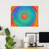 Poster Cercles concentriques vibrants (Bureau à domicile)