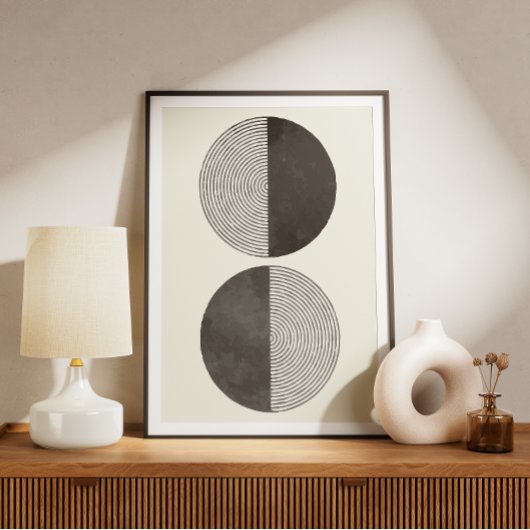 Poster Cercles d'aquarelle du milieu du siècle
