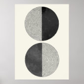 Poster Cercles d'aquarelle du milieu du siècle (Devant)