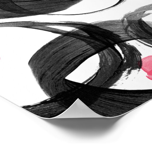 Poster Cercles d'aquarelle rose Abstrait points (Coin)