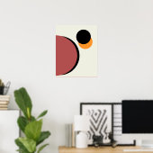 Poster Cercles d'art moderne Abstrait Orange Brown Noir (Bureau à domicile)