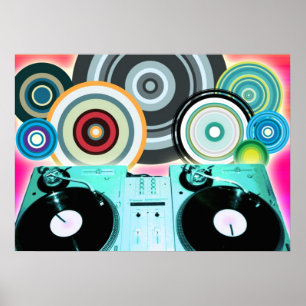 Poster Cercles de Tourne-disque DJ