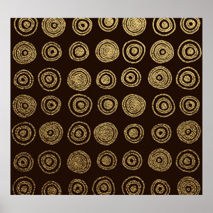 Poster Cercles d'or : Motif à main